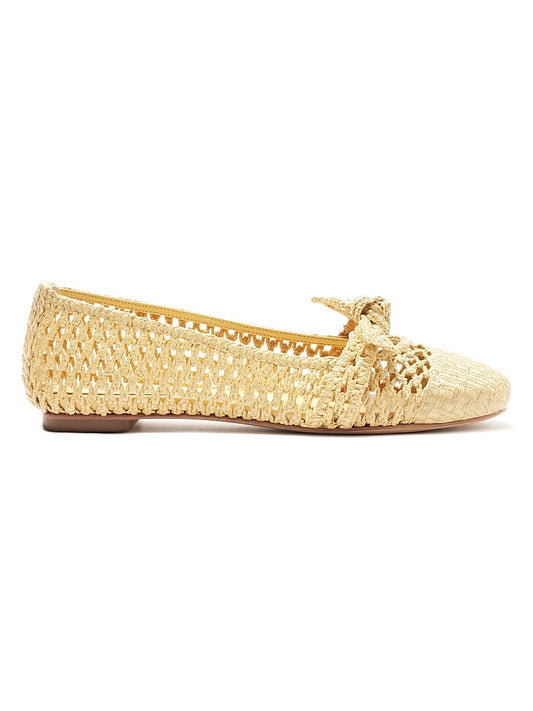 Clarita Knotted Raffia Ballerina Flats
