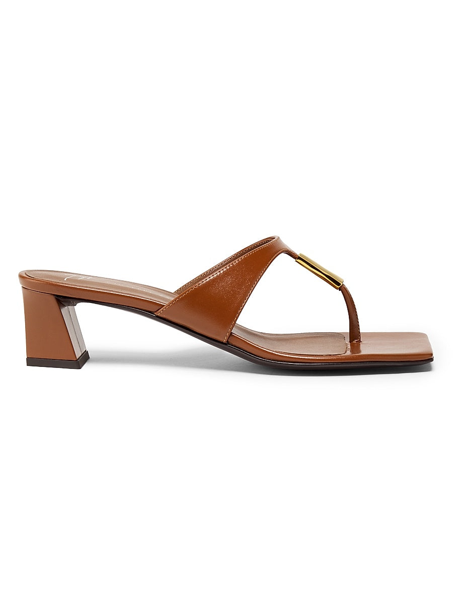 Pepita Leather Block-Heel Sandals