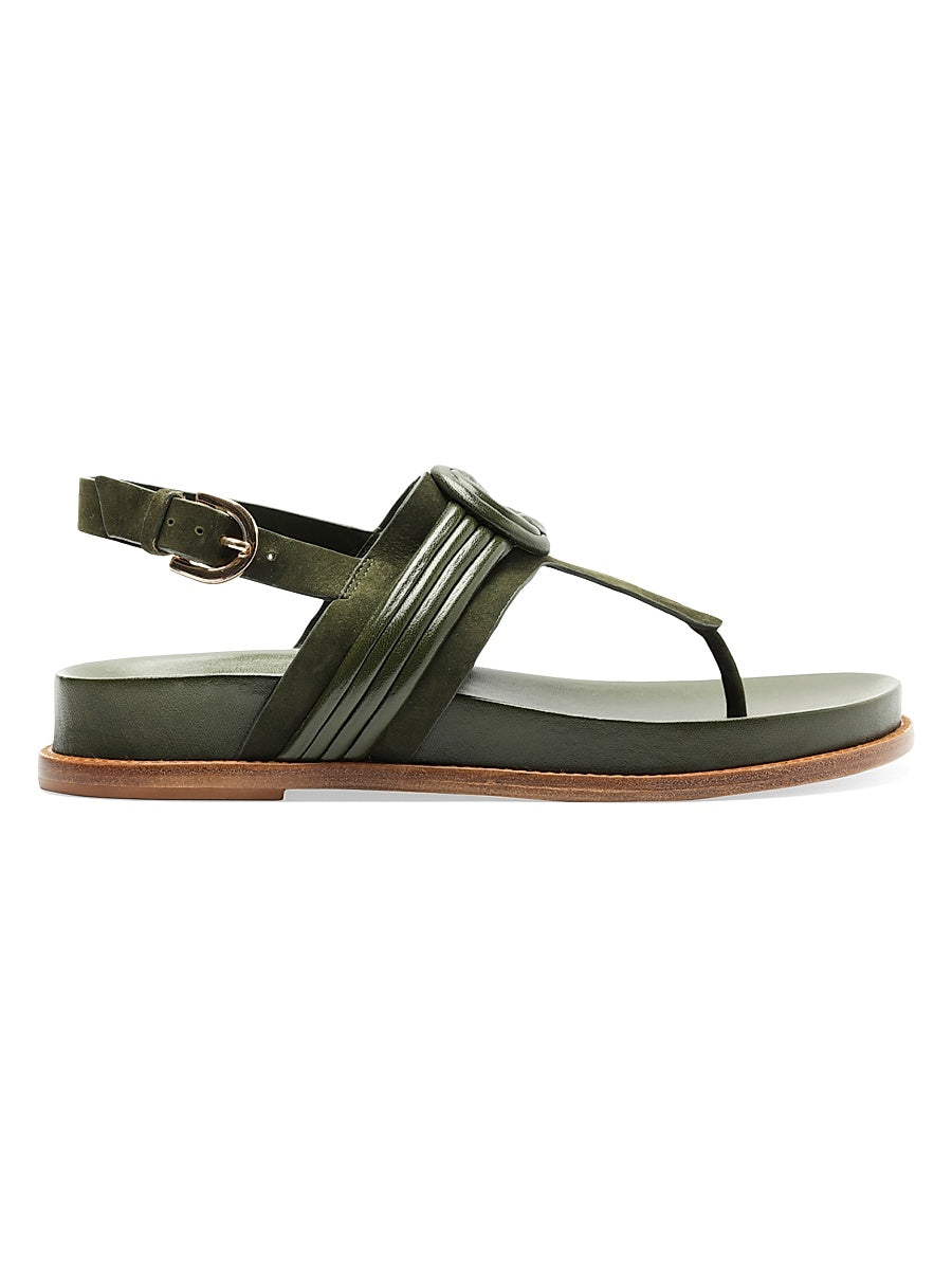Vicky Leather T-Strap Sandals