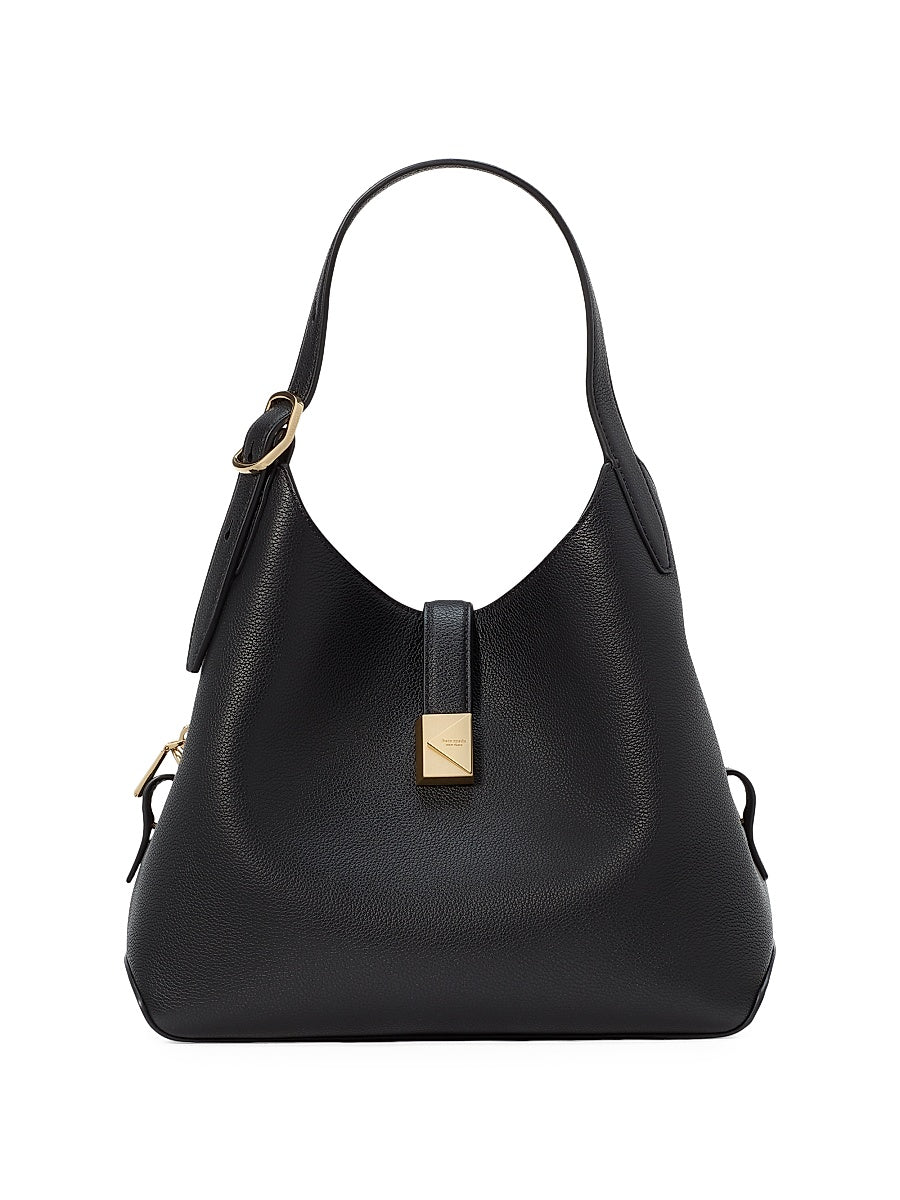 Medium Deco Pebbled Leather Crossbody Tote Bag