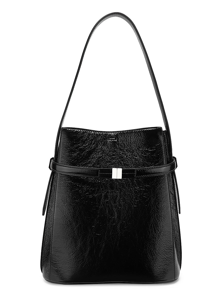 Belted Naplak-Leather Bucket Bag