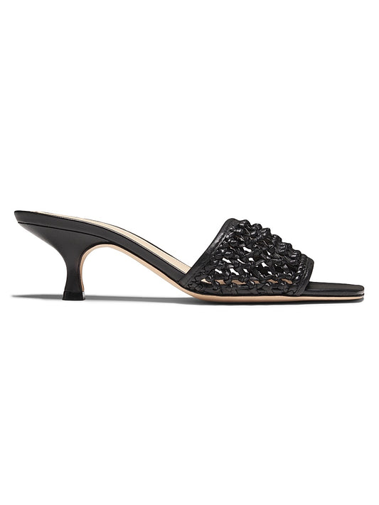 55M Woven Leather Mules