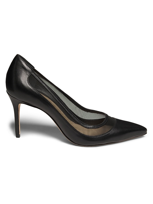 90MM Mesh & Leather Pumps