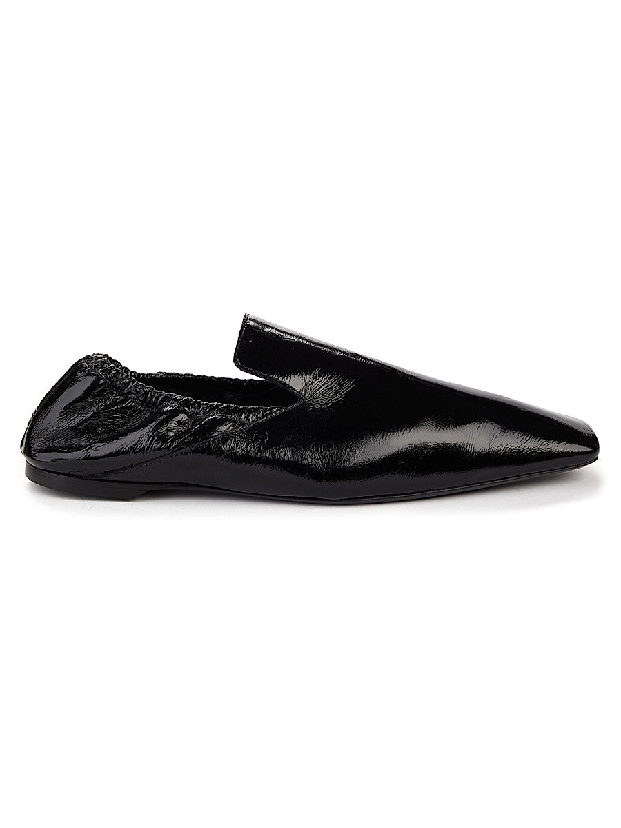 Elasticized Leather Loafers