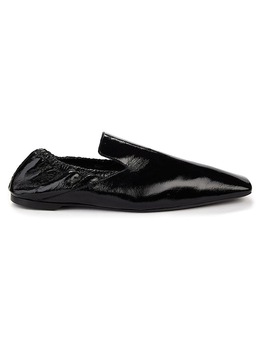 Elasticized Leather Loafers