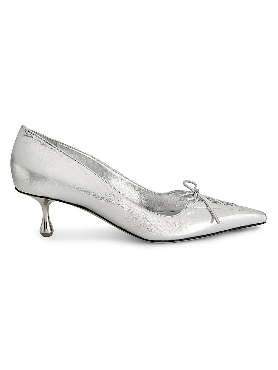 Scarlett 50MM Vintage Metallic Leather Pumps