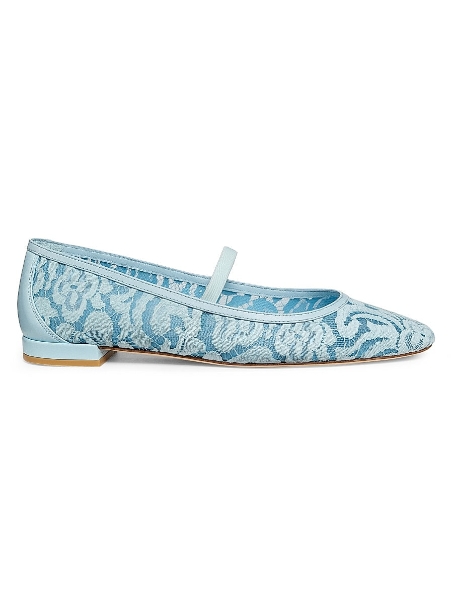 Arabella Garden Lace &amp; Leather Flats
