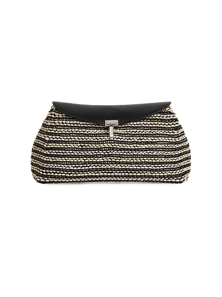 T-Lock Woven Leather Clutch