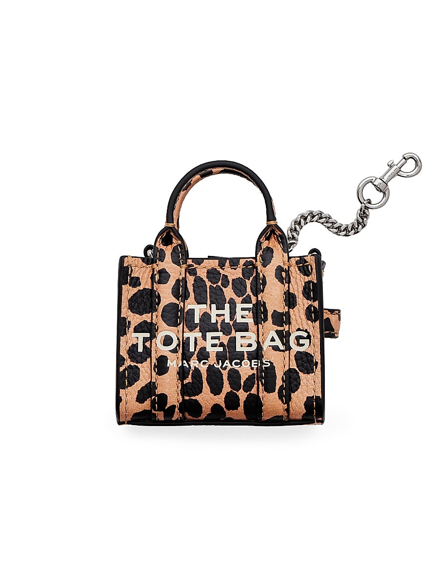 The Nano Cheetah Leather Tote Charm