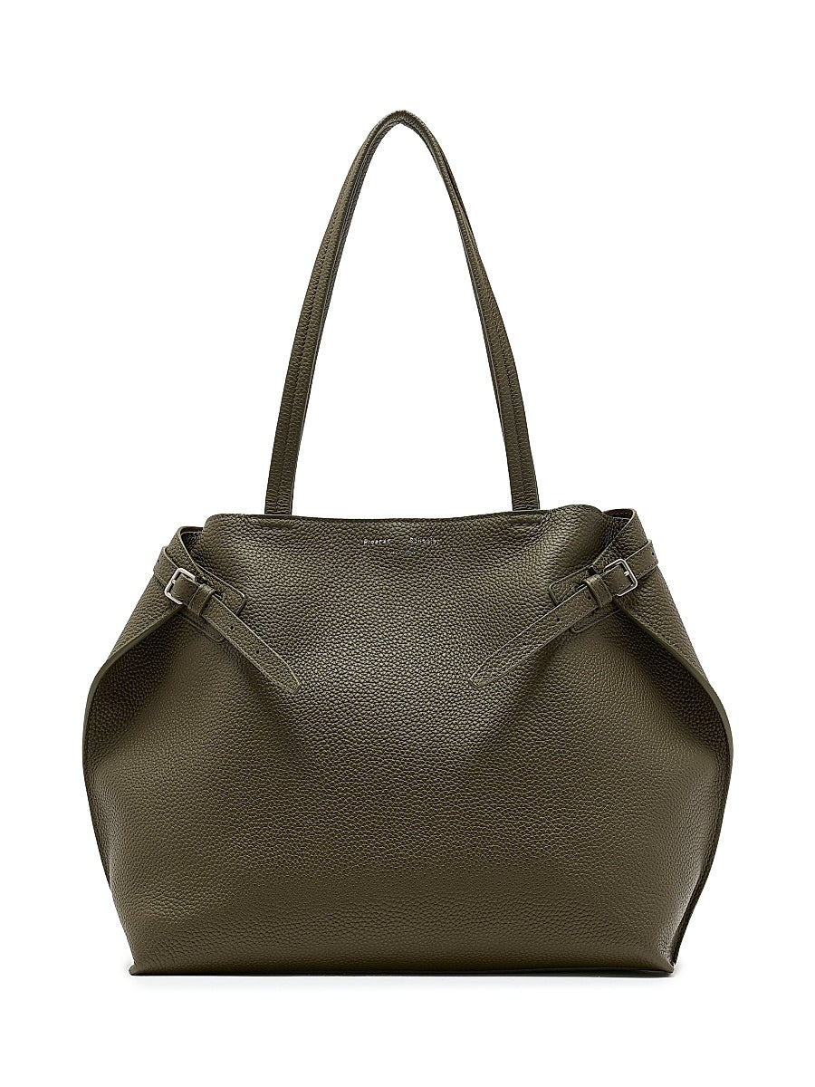 East-West Pebbled Leather Tote Bag