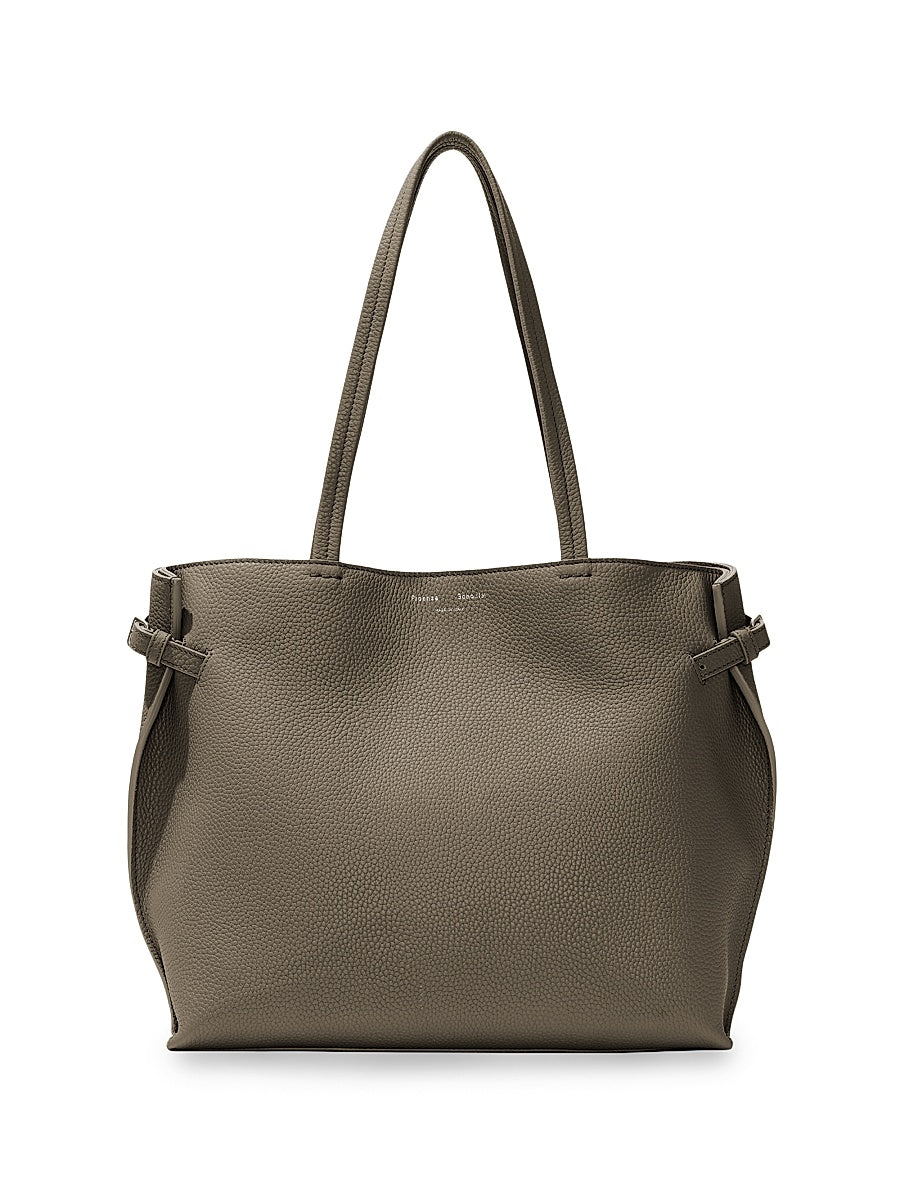 East-West Pebbled Leather Tote Bag