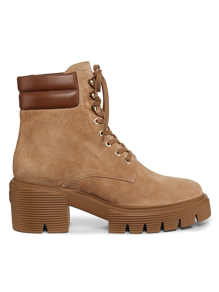 Soho 70MM Lace-Up Suede Booties