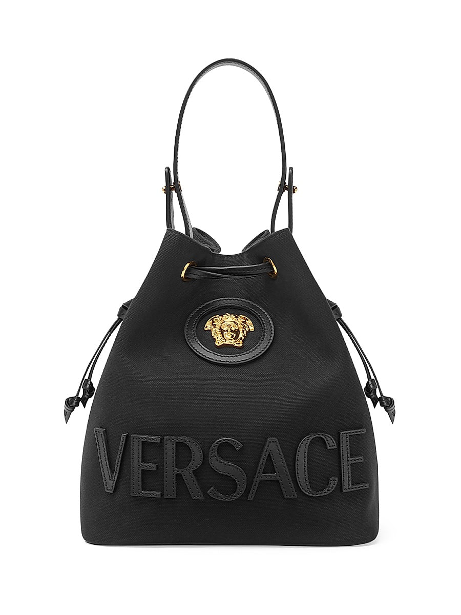 La Medusa Cotton & Leather Bucket Bag