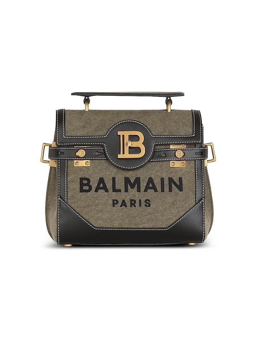 B-Buzz 23 Logo Canvas &amp; Leather Top Handle Bag
