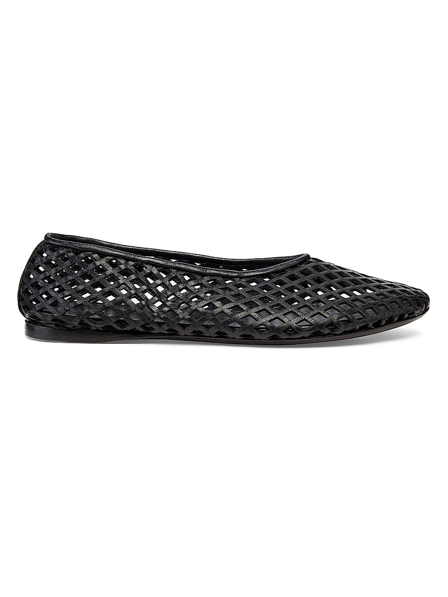 Tee Perforated Leather Ballet Flats