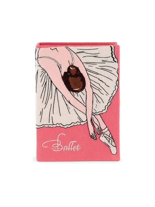 Dance Ballerina Embroidered Book Clutch