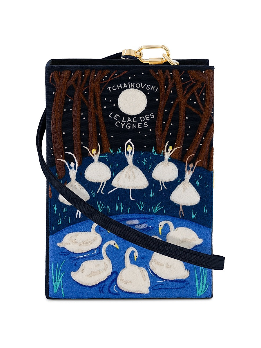 Le Lac Des Cygnes Embroidered Book Clutch