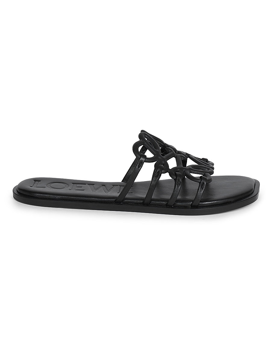 Petal Anagram Leather Slides