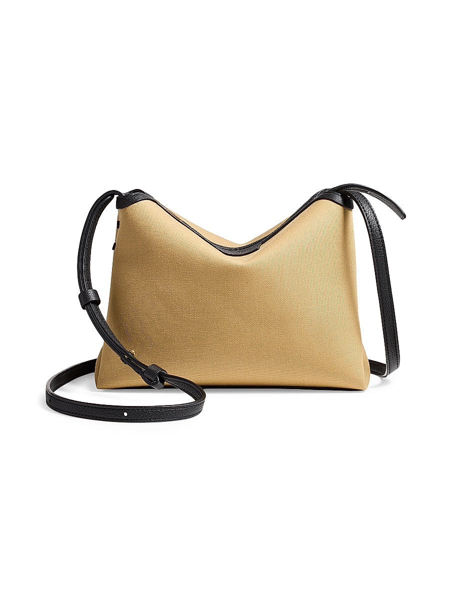 Medium Lina Canvas &amp; Leather Crossbody Bag