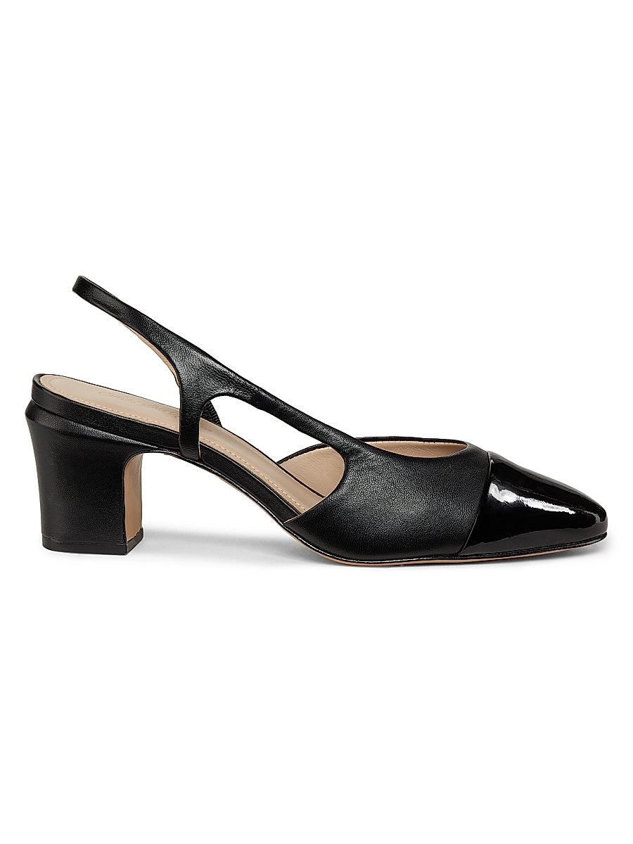 65MM Metallic Cap-Toe Slingback Pumps