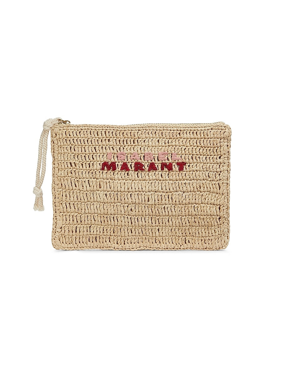 Praia Logo Raffia Pouch
