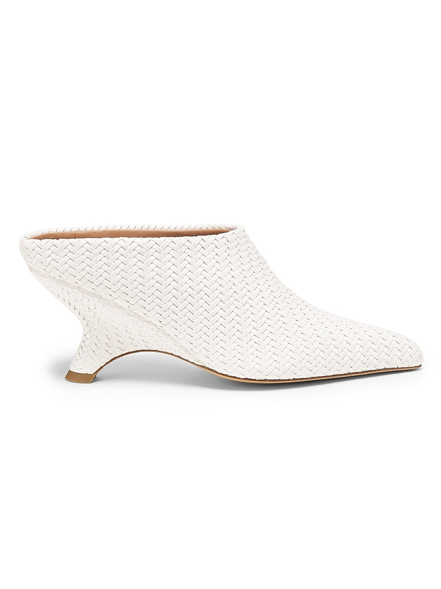 Shadow 75MM Woven Vegan Leather Mules