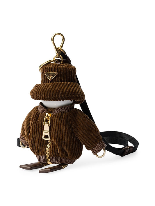 Corduroy Bag Charm with Shoulder Strap