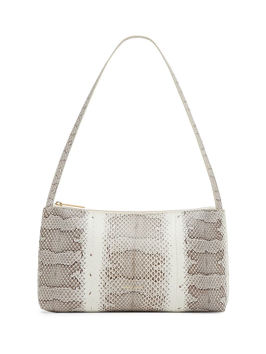 Gaia Snake-Embossed Leather Shoulder Bag