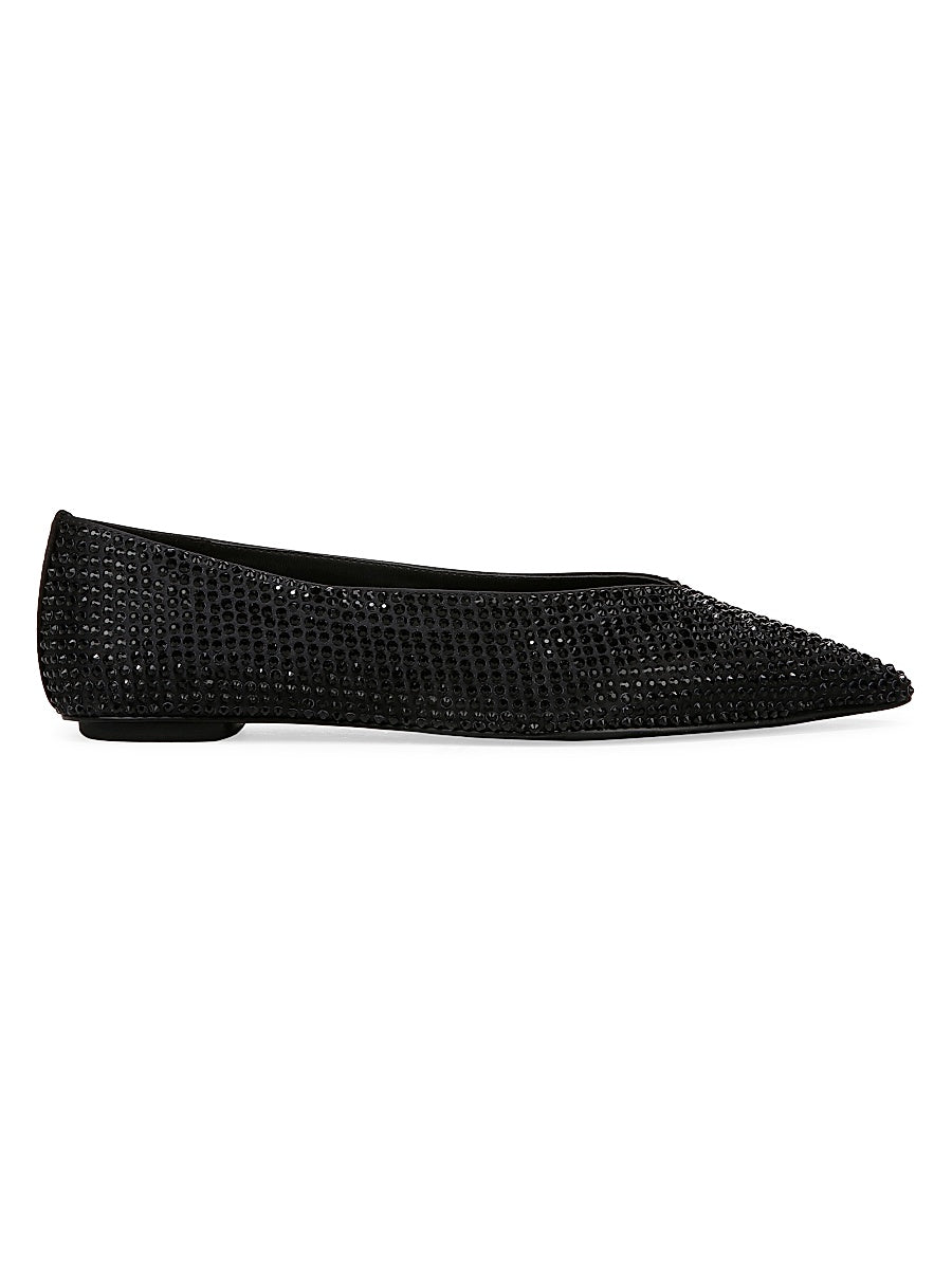 Nita Crystal-Embellished Point-Toe Flats