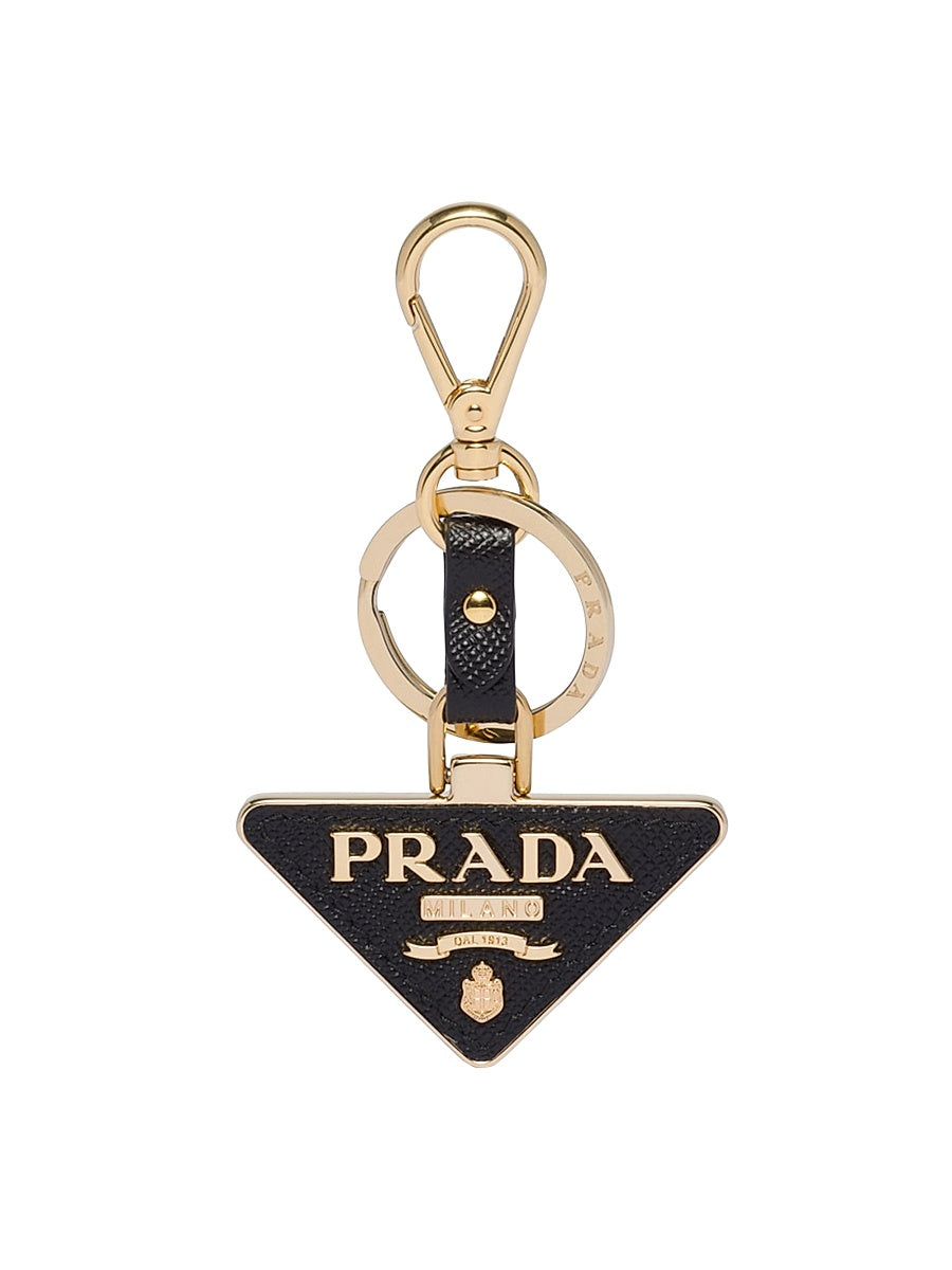 Saffiano Leather and Metal Keychain