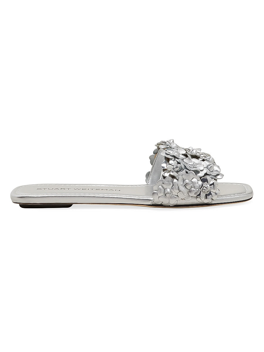 Meadow Metallic-Leather Slides