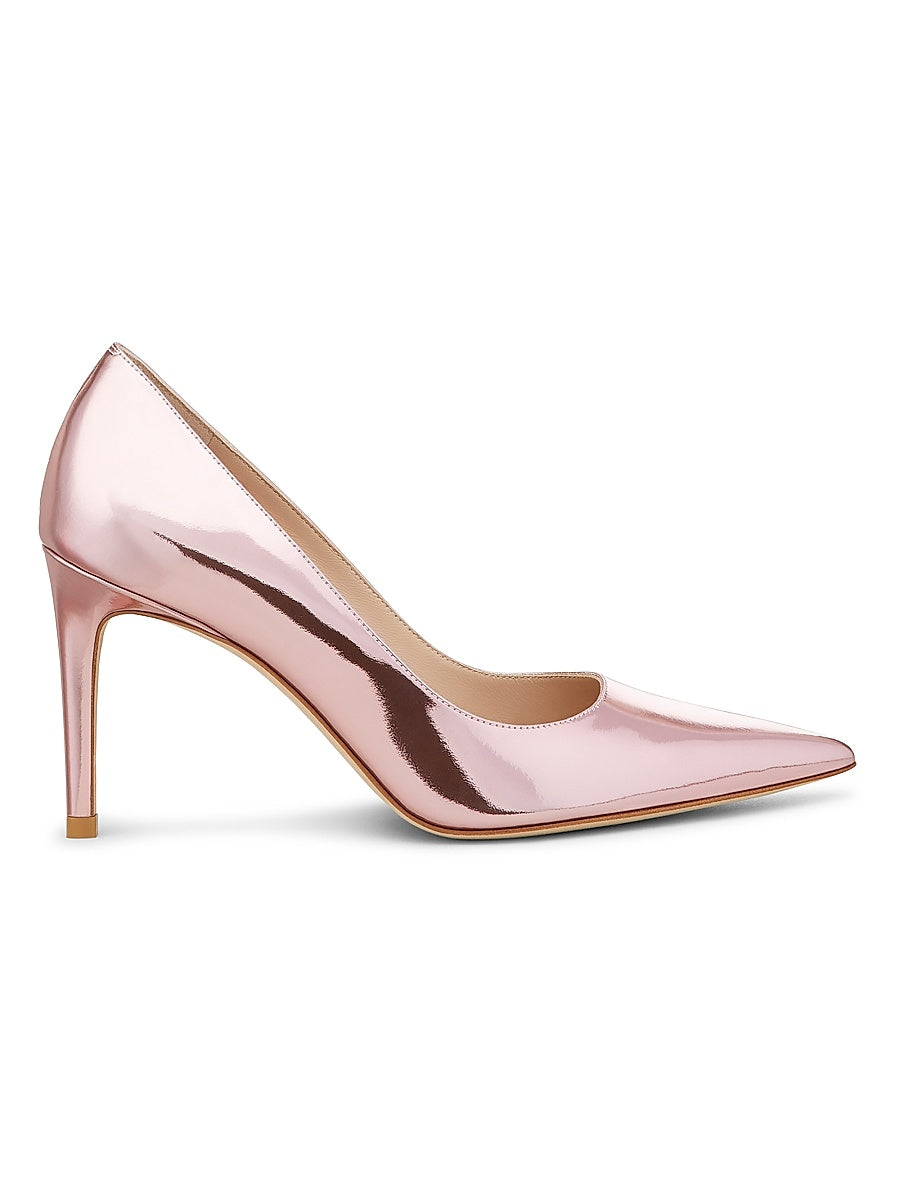 Stuart Power 85 85MM Metallic Leather Pumps