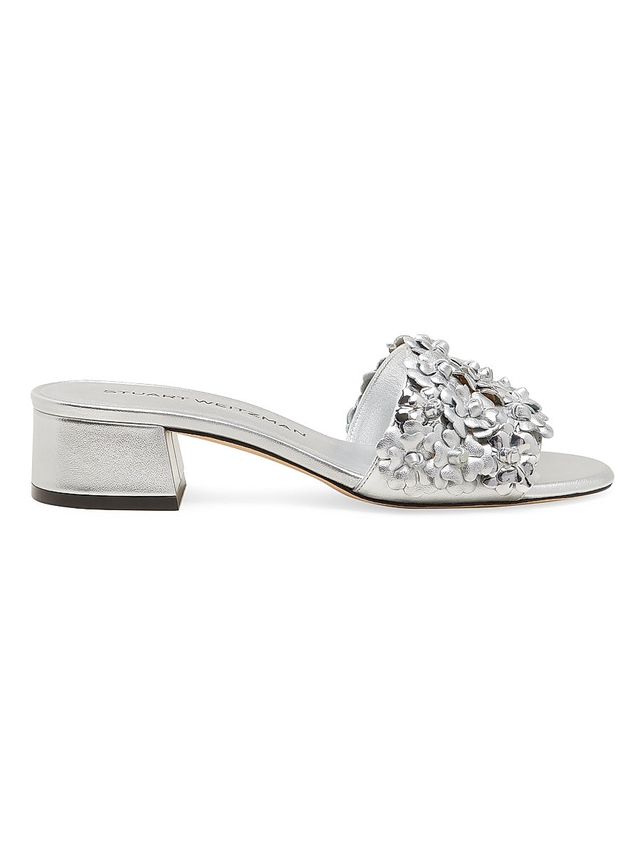 Meadow 35MM Metallic Leather Block-Heel Sandals