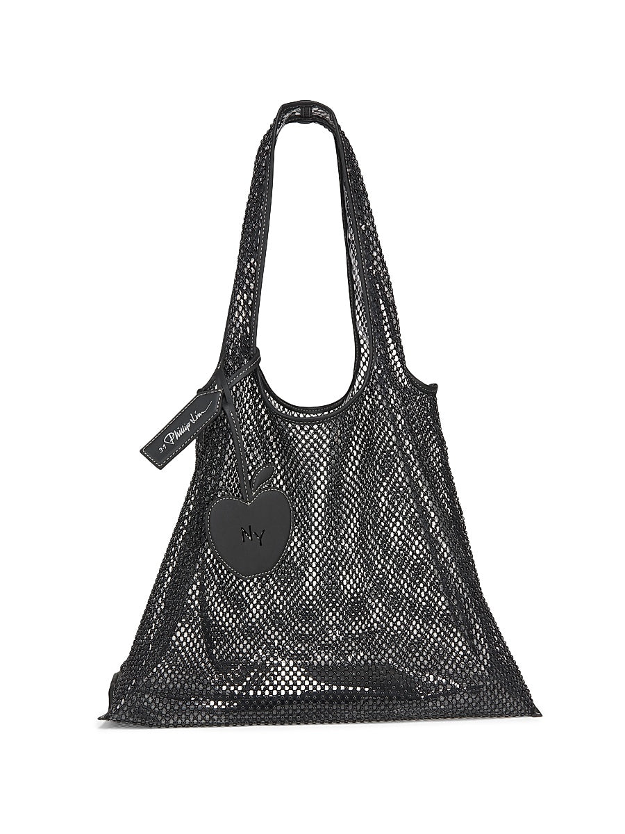 Embroidered Mesh Market Tote Bag