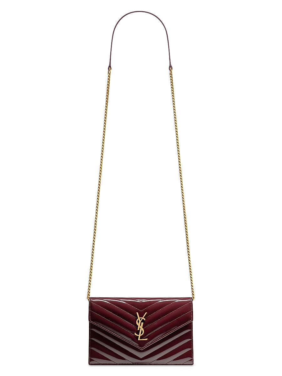 Cassandre Envelope Chain Wallet in Patent Leather