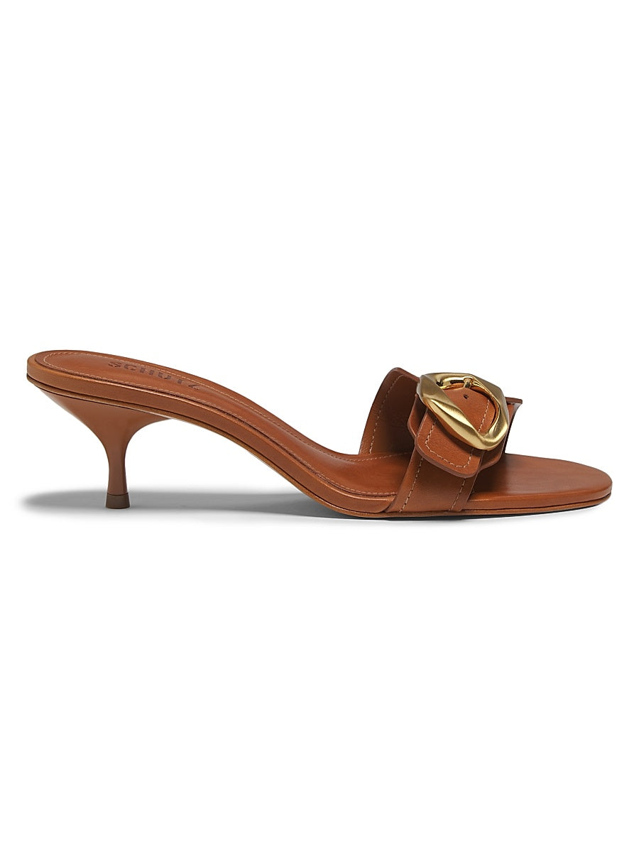 Olga 50MM Buckle-Accented Leather Sandals