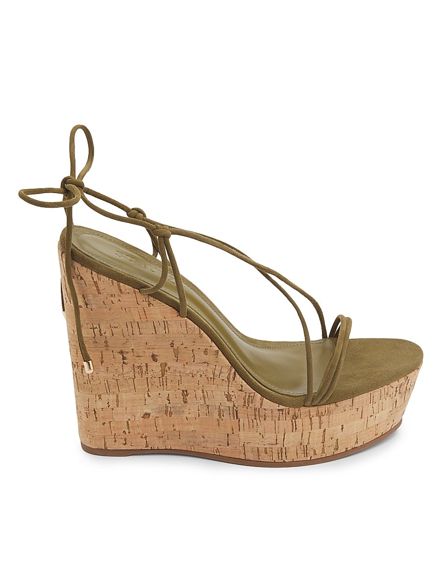 Calabria 100MM Suede Platform Wedge Sandals