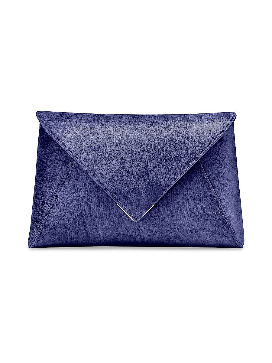 Lee Pouchet Large Crushed Velvet with Gold Hardware Clutch