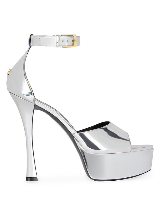 4G Liquid Platform Sandals in Patent Leather