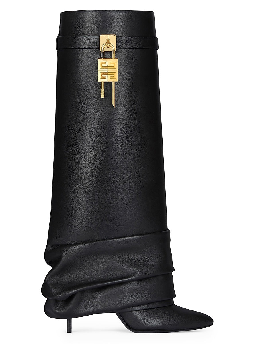 Shark Lock Stiletto Boots in Nappa Leather