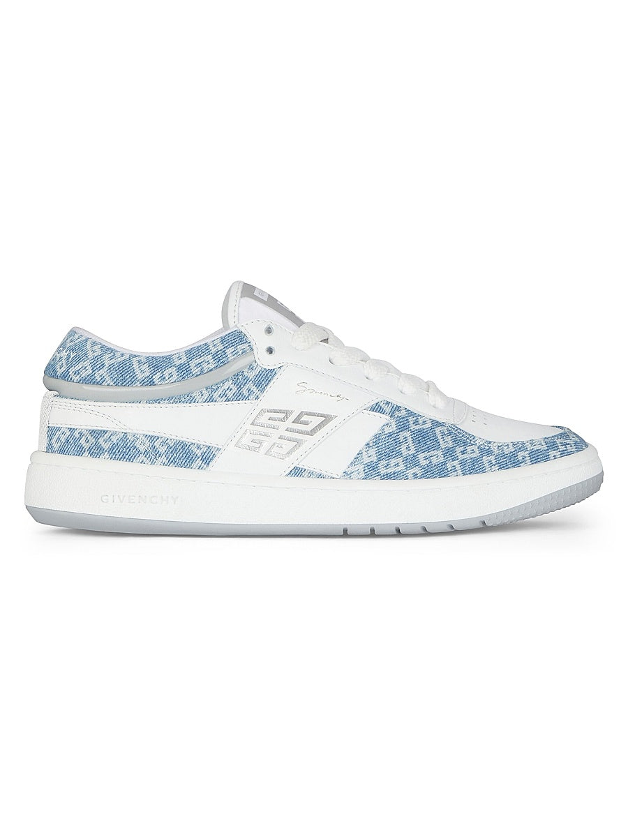 G Move Sneakers in Mixed Leathers and Denim Monogram