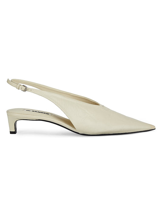 40MM Leather Slingback Pumps