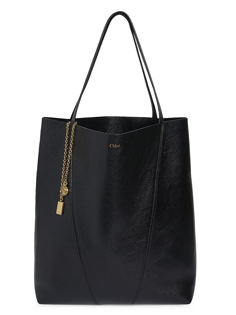 Large Spin Leather Tote Bag