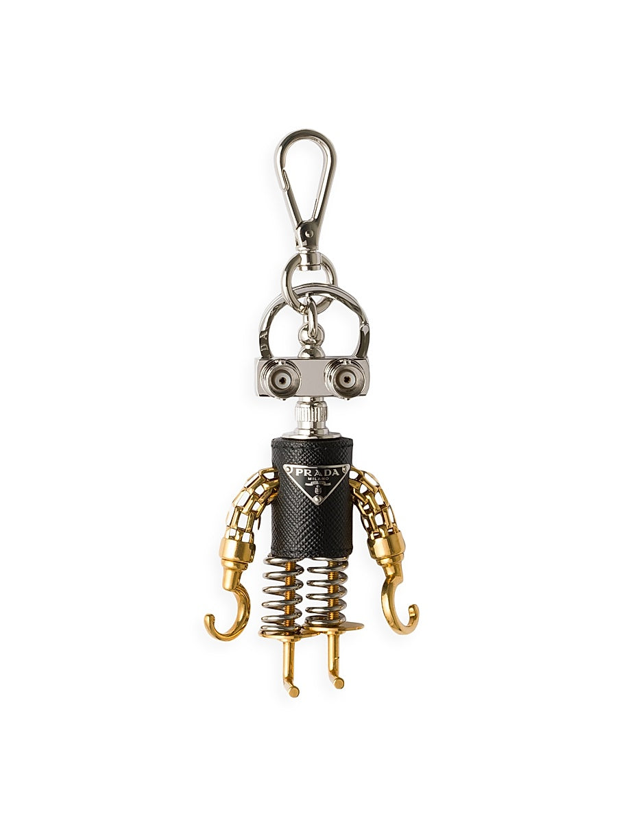 Robot Saffiano Leather Bag Charm