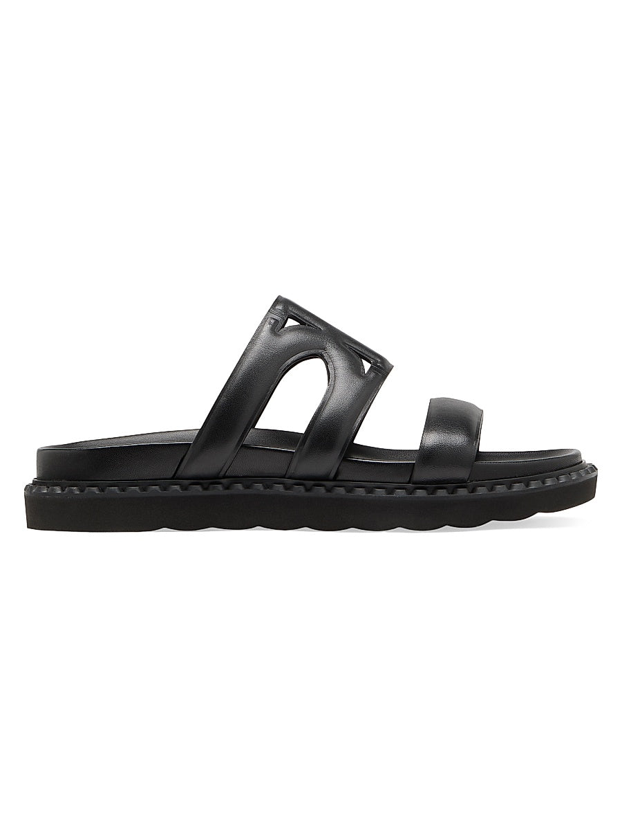 Duo Double K Leather Flat Sandals