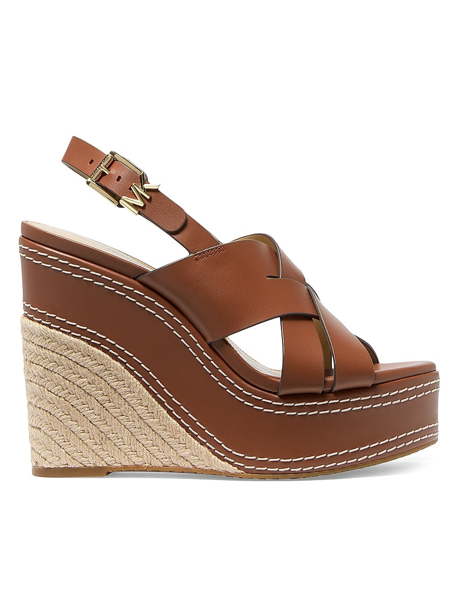Nora 125MM Leather Platform Wedge Slingback Sandals