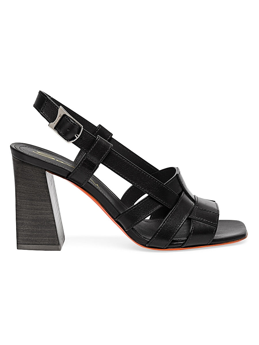 85MM Woven Leather Buckle Sandals