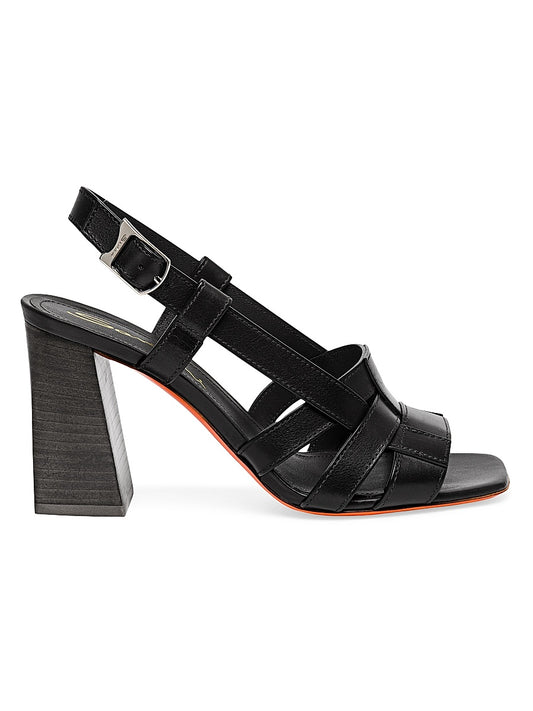 85MM Woven Leather Buckle Sandals