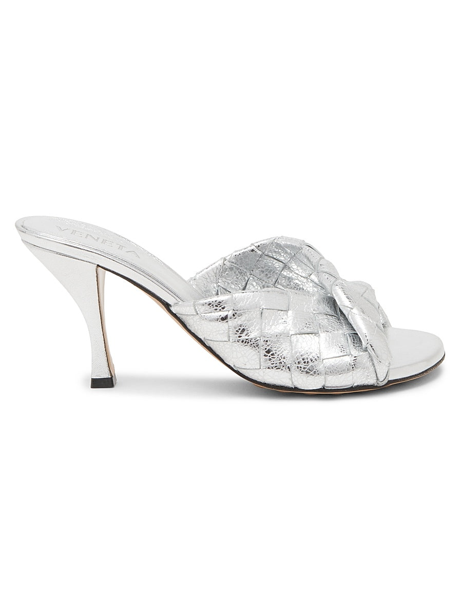 Blink 80MM Metallic Intrecciato Leather Sandals