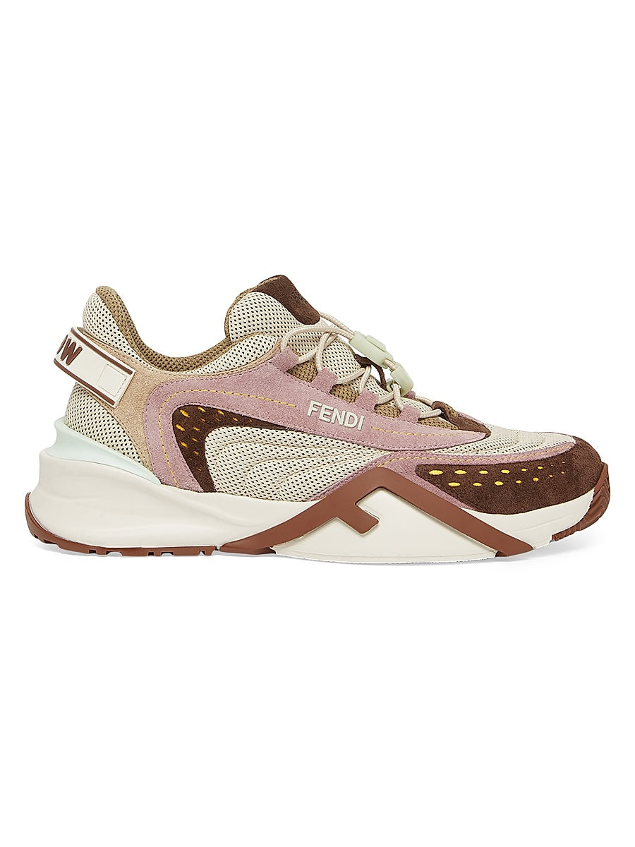 Flow Mesh &amp; Leather Low-Top Sneakers